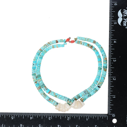 Vintage Santo Domingo turquoise Heishi jaclas necklace pendants - Estate Fresh Austin