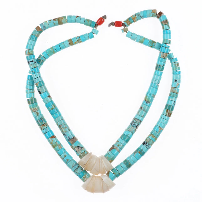 Vintage Santo Domingo turquoise Heishi jaclas necklace pendants - Estate Fresh Austin