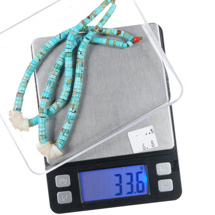 Vintage Santo Domingo turquoise Heishi jaclas necklace pendants - Estate Fresh Austin