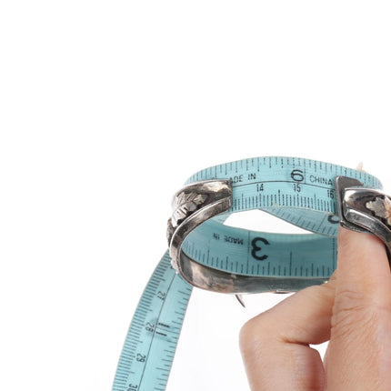 6.25" Gilbert Ortega Navajo sterling silver-turquoise, coral watch cuff bracelet - Estate Fresh Austin