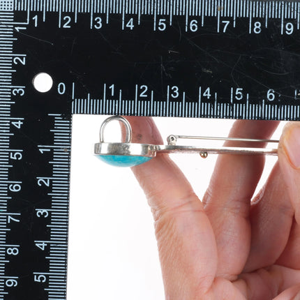 Ira Custer Navajo Tufa Cast sterling silver/14k gold turquoise pendant/pin