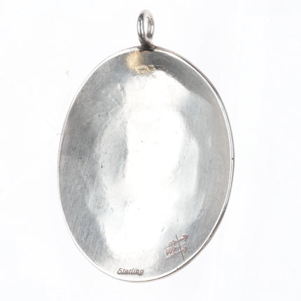 Troy Hoyungwa Hopi Overlay pendant sterling silver Kokopelli flute player