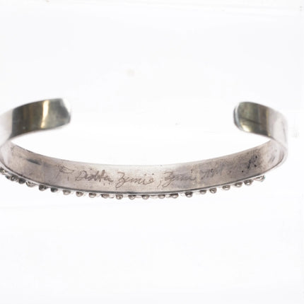 6" P Dishta Zuni Snake Eye turquoise double row cuff bracelet sterling silver