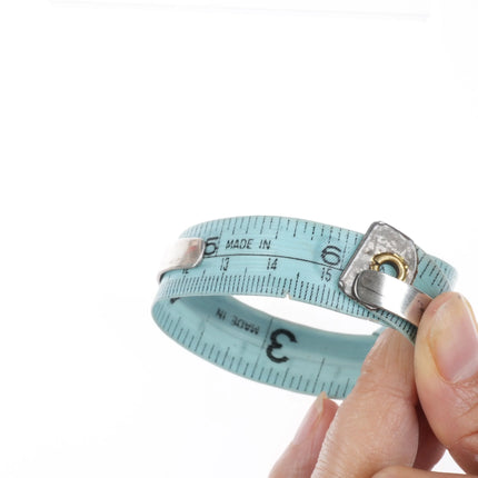 6" P Dishta Zuni Snake Eye turquoise double row cuff bracelet sterling silver