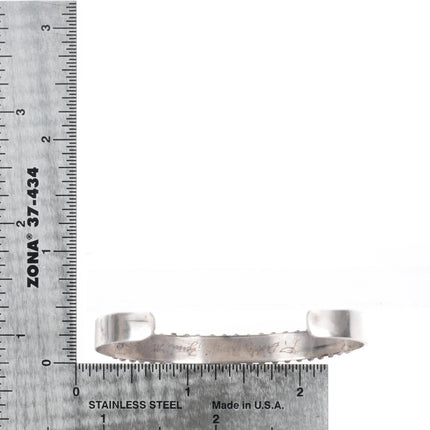 6" P Dishta Zuni Snake Eye turquoise double row cuff bracelet sterling silver