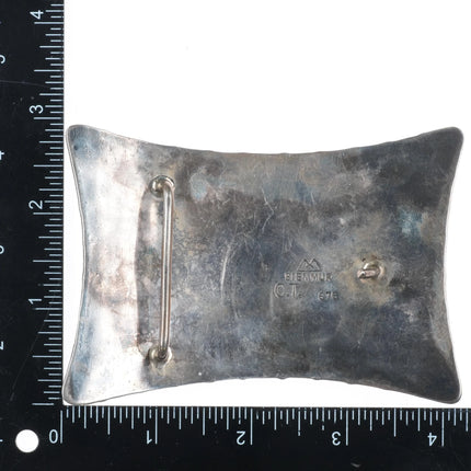 Big 1970's CT Navajo Bien Mur Shop Sterling silver, turquoise, Coral belt buckle