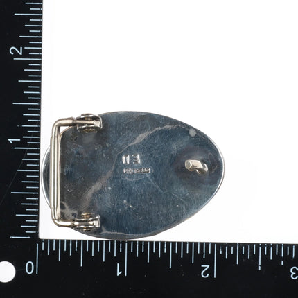 ED Retro Southwestern sterling silver lg stone Royston turquoise belt buckle