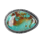 ED Retro Southwestern sterling silver lg stone Royston turquoise belt buckle