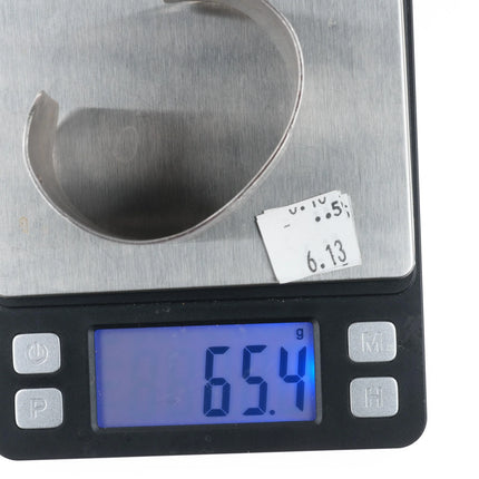 6.75" Vintage Navajo Hand stamped sterling silver wide band cuff bracelet - Estate Fresh Austin