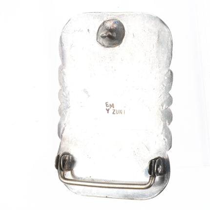 Vintage Eugene Yvonne Mahooty Zuni Sterling silver turquoise nugget belt buckle - Estate Fresh Austin