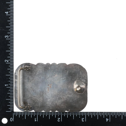 Vintage Eugene Yvonne Mahooty Zuni Sterling silver turquoise nugget belt buckle - Estate Fresh Austin