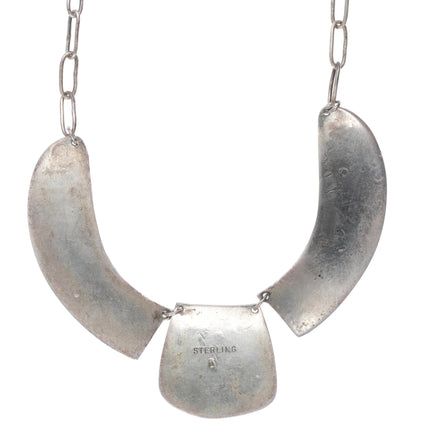 Vintage Navajo Overlay sterling silver overlay bib necklace sunface - Estate Fresh Austin