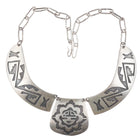 Vintage Navajo Overlay sterling silver overlay bib necklace sunface - Estate Fresh Austin