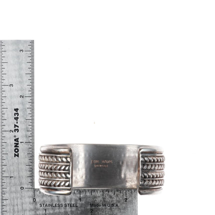 6.5" Tom Hawk Navajo sterling silver wide band twisted wire cuff bracelet - Estate Fresh Austin