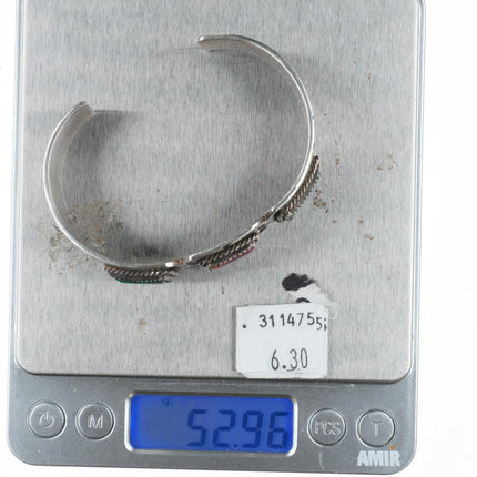 7" Alice McShirley Navajo sterling silver spiny oyster cuff bracelet