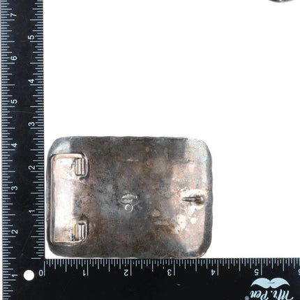 Big Vintage Southwestern sterling silver green Cerrillos turquoise belt buckle