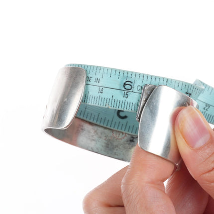 6.1" Hubert Yowytewa Hopi Overlay water waves cuff bracelet sterling silver