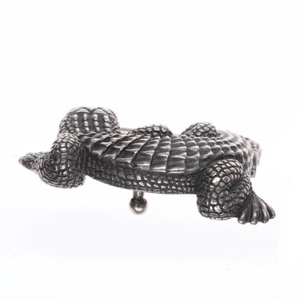 Vintage Barry Kieselstein Cord Sterling silver Alligator belt buckle