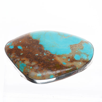 Vintage DM Lee Navajo sterling silver boulder Royston turquoise belt buckle - Estate Fresh Austin