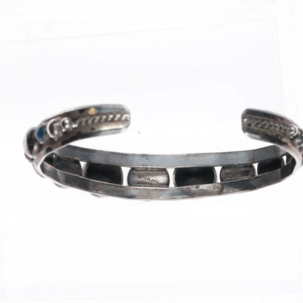 6.75" Vintage modernist sterling silver chrysocolla southwestern cuff bracelet - Estate Fresh Austin