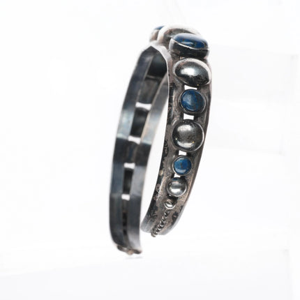 6.75" Vintage modernist sterling silver chrysocolla southwestern cuff bracelet - Estate Fresh Austin