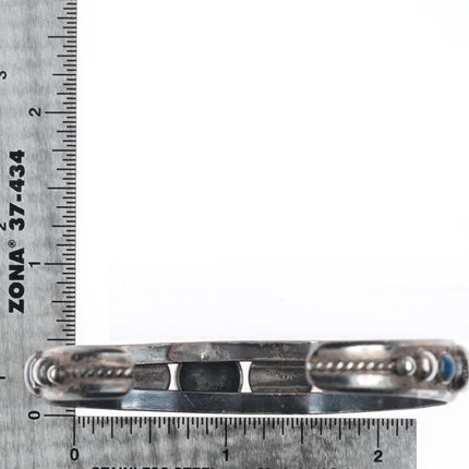 6.75" Vintage modernist sterling silver chrysocolla southwestern cuff bracelet - Estate Fresh Austin