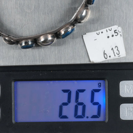 6.75" Vintage modernist sterling silver chrysocolla southwestern cuff bracelet - Estate Fresh Austin