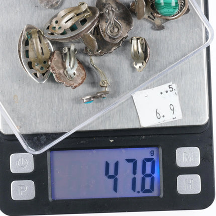 Navajo, Zuni, Barse, Siam Sterling silver, turquoise, coral clip-on earrings - Estate Fresh Austin