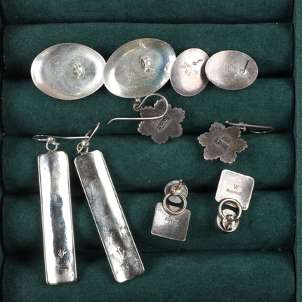 Vintage Navajo/Southwestern sterling silver multi-stone earrings collection lot - Estate Fresh Austin