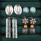 Vintage Navajo/Southwestern sterling silver multi-stone earrings collection lot - Estate Fresh Austin