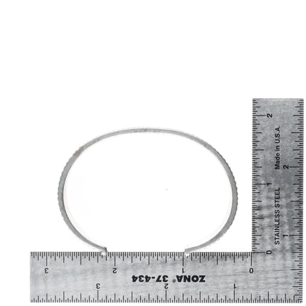 6.5" Vintage Navajo heavily stamped ingot silver cuff bracelet sterling - Estate Fresh Austin