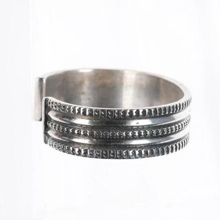 6.5" Vintage Navajo heavily stamped ingot silver cuff bracelet sterling - Estate Fresh Austin