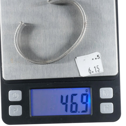 6.5" Vintage Navajo heavily stamped ingot silver cuff bracelet sterling - Estate Fresh Austin