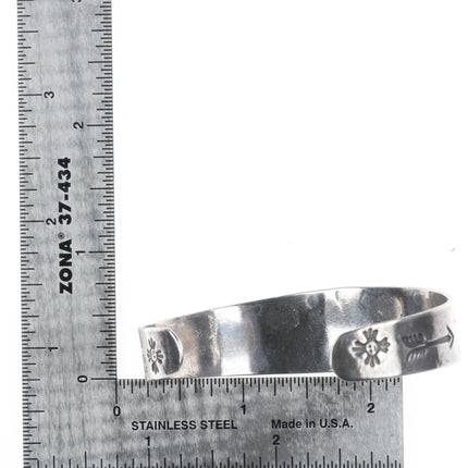6.6" 30's-40's nice Fred Harvey sterling silver thunderbird/arrow cuff bracelet - Estate Fresh Austin