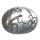 Manuel Hoyungowa Hopi Overlay belt buckle pipe smoker, corn,  sterling silver