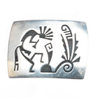 Faron Yowytewa Hopi Overlay Kokopelli belt buckle sterling silver