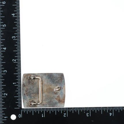 Faron Yowytewa Hopi Overlay Kokopelli belt buckle sterling silver