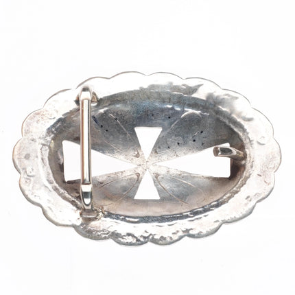 Small Vintage Navajo sterling silver cross cutout belt buckle - Estate Fresh Austin