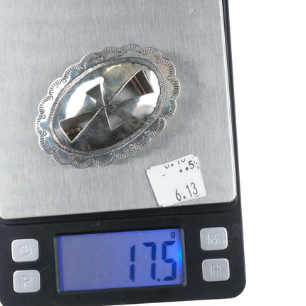 Small Vintage Navajo sterling silver cross cutout belt buckle - Estate Fresh Austin