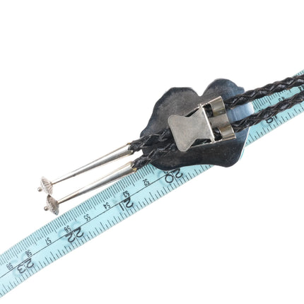 c1970's Large Vintage Navajo Sterling silver turquoise slab bolo tie - Estate Fresh Austin