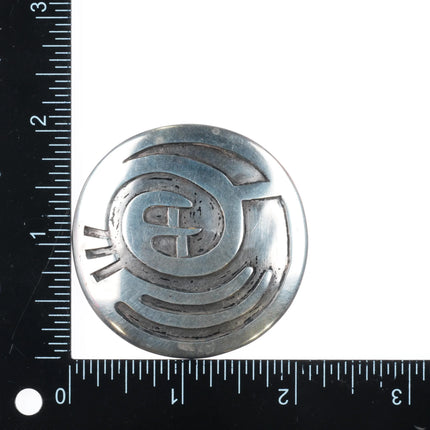 c1950 Hopi overlay SilverCrafts Guild  large pendant sterling silver