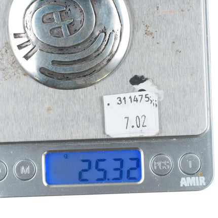 c1950 Hopi overlay SilverCrafts Guild  large pendant sterling silver