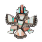 c1940's Zuni Multi-stone inlay sterling silver knifewing pin/brooch spiny oyster