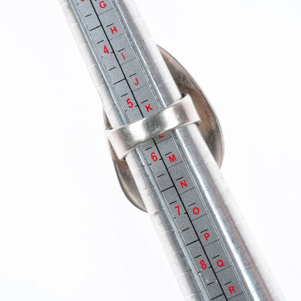 sz5.5 Lawrence Saufkie Hopi Overlay corn themed large ring sterling silver