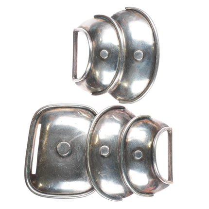 Large Hector Aguilar modernist Mexican sterling silver Armadillo belt buckle