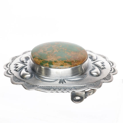 Stanley Parker Navajo Kings Manassa Turquoise sterling silver belt buckle