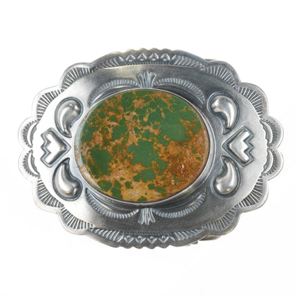 Stanley Parker Navajo Kings Manassa Turquoise sterling silver belt buckle