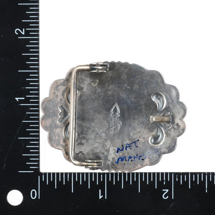 Stanley Parker Navajo Kings Manassa Turquoise sterling silver belt buckle