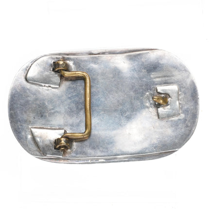 Big Navajo sterling silver, spiderweb turquoise, red coral belt buckle