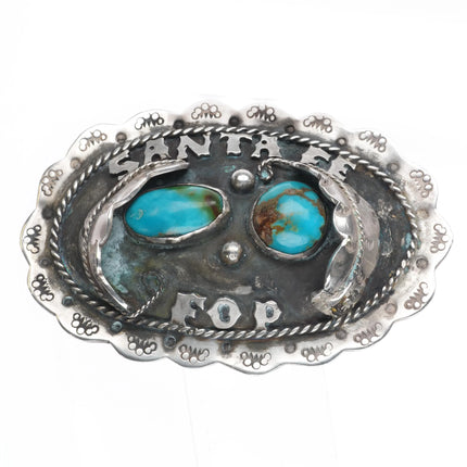 Navajo Sterling Silver Santa Fe Fraternal Order of Police FOP Belt buckle